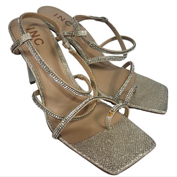 INC International Concepts Arti Strappy Dress Sandals Champagne 9.5 - Picture 6 of 8